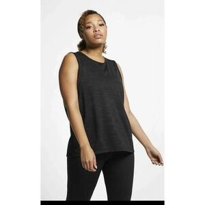 EUC Nike Women's Plus Size 2X Dry-Fit Legend Training Top BLACK GREY